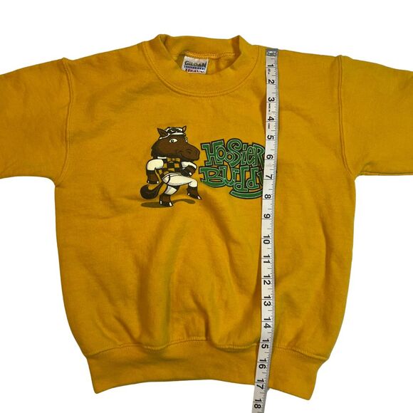 Vintage Gilden Sweater Youth Small Yellow Horse Racing Heavy Weight Sport Shirt - Picture 3 of 11